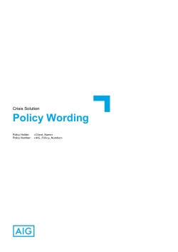 Policy Wording  Crisis Solution « C lient_Name»
