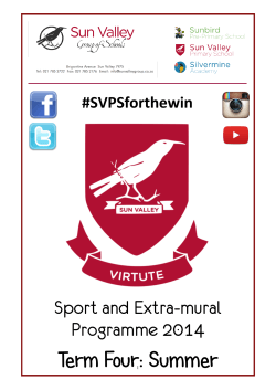 Term Four: Summer 2014 Sport and Extra-mural Programme