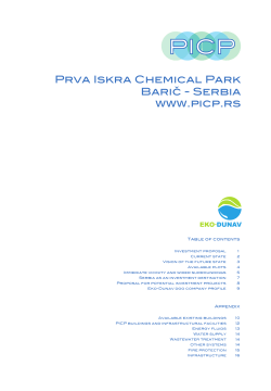 PICP Prva Iskra Chemical Park Barič - Serbia www.picp.rs
