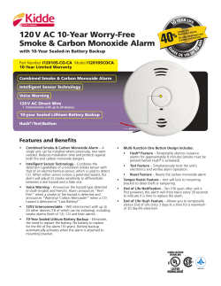 120 V AC 10-Year Worry-Free Smoke &amp; Carbon Monoxide Alarm