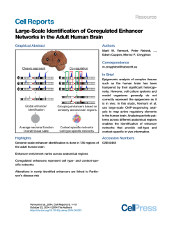 Large-Scale Identification of Coregulated Enhancer Networks in the Adult Human Brain Resource