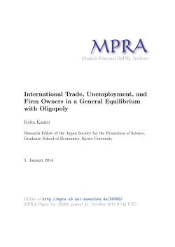 International Trade, Unemployment, and Firm Owners in a General Equilibrium with Oligopoly