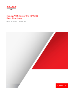 Oracle VM Server for SPARC Best Practices