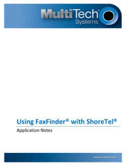 Using FaxFinder® with ShoreTel® Application Notes