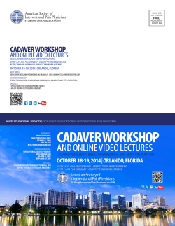 CADAVER WORKSHOP AND ONLINE VIDEO LECTURES