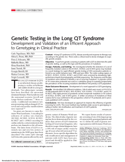 Genetic Testing in the Long QT Syndrome ORIGINAL CONTRIBUTION