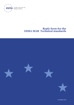 Reply form for the ESMA MAR  Technical standards  Template for comments