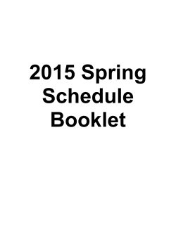 2015 Spring Schedule Booklet
