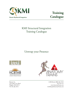 Training Catalogue KMI Structural Integration Training Catalogue