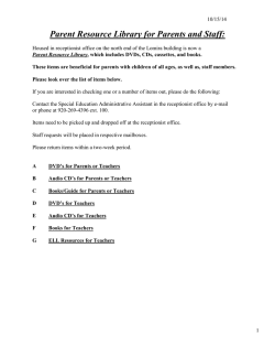 Parent Resource Library for Parents and Staff: