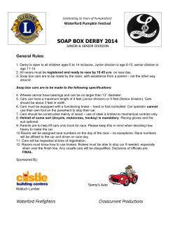 SOAP BOX DERBY 2014 Waterford Pumpkin Festival General Rules:
