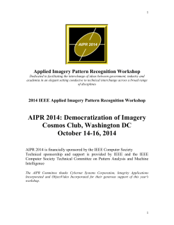 Applied Imagery Pattern Recognition Workshop