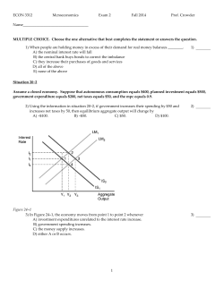 ECON 3312 Mcroeconomics Exam 2 Fall 2014