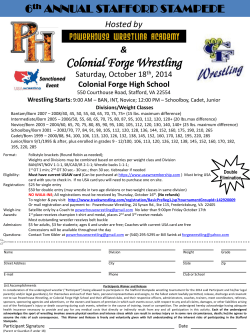 Colonial Forge Wrestling 6 ANNUAL STAFFORD STAMPEDE Hosted by