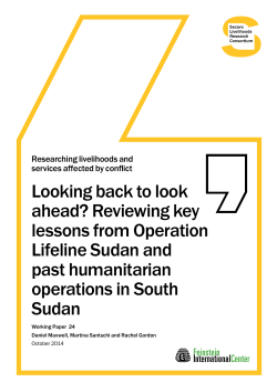 Looking back to look ahead? Reviewing key lessons from Operation Lifeline Sudan and