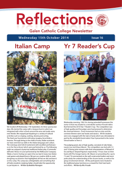 Italian Camp Yr 7 Reader’s Cup Galen Catholic College Newsletter