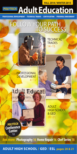 Adult Education FOLLOW YOUR PATH TO SUCCESS Conference