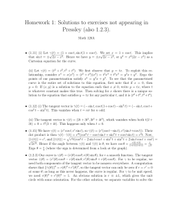 Homework 1: Solutions to exercises not appearing in Pressley (also 1.2.3).