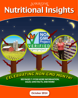 Nutritional Insights CEL EBRAT ING NON-GMO MONTH