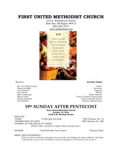 FIRST UNITED METHODIST CHURCH 216 E. Woodworth Street Bad Axe, Michigan 48413 989-269-7671