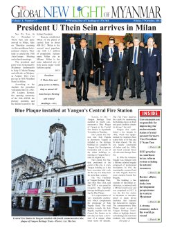 President U Thein Sein arrives in Milan