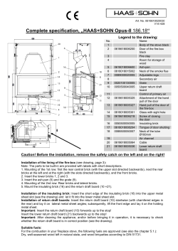 Complete specification, „HAAS+SOHN Opus-II Legend to the drawing: