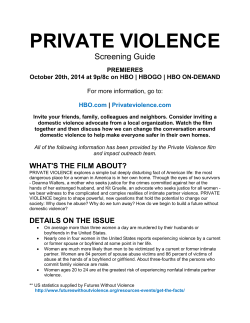 PRIVATE VIOLENCE Screening Guide PREMIERES