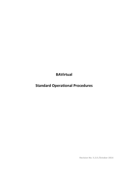 BAVirtual Standard Operational Procedures Revision No. 5.2.0 /October 2014