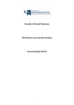 Faculty of Social Sciences BA (Hons) Law and Accounting Course Guide 2014/5