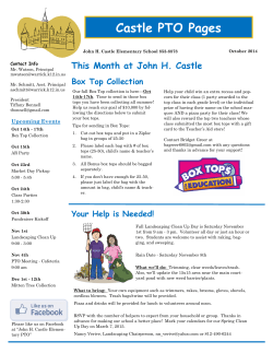 Castle PTO Pages This Month at John H. Castle Box Top Collection