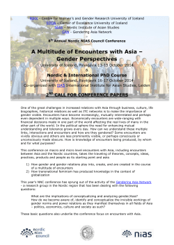 A Multitude of Encounters with Asia – Gender Perspectives
