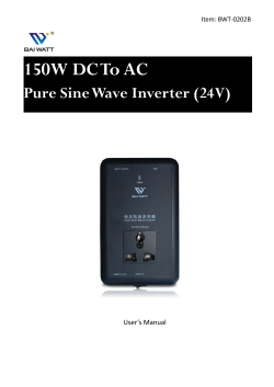 150W DC To AC Pure Sine Wave Inverter (24V)  User’s Manual
