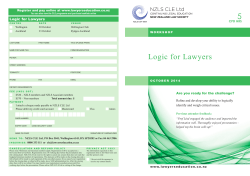 5 Logic for Lawyers Register and pay online at www.lawyerseducation.co.nz CPD HRS