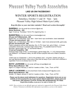 WINTER SPORTS REGISTRATION · Saturdays, October 11 and 18 9am – 1pm