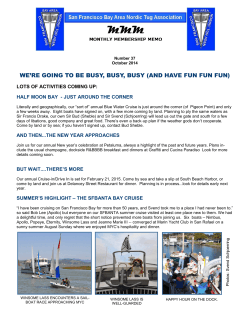 WE’RE GOING TO BE BUSY, BUSY, BUSY (AND HAVE FUN... LOTS OF ACTIVITIES COMING UP:  HALF MOON BAY