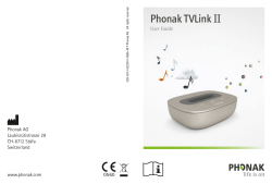 Phonak TVLink II 0560 User Guide Phonak AG