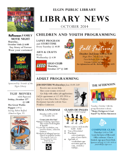 Library News October 2014