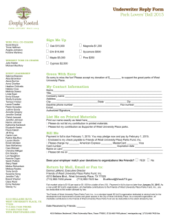 Underwriter Reply Form Park Lovers’ Ball 2015  