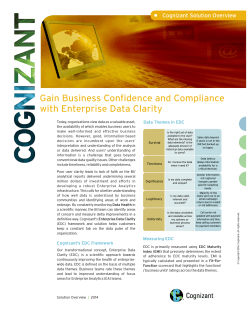 Gain Business Confidence and Compliance with Enterprise Data Clarity  •