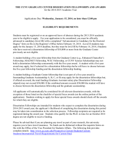 THE CUNY GRADUATE CENTER DISSERTATION FELLOWSHIPS AND AWARDS ELIGIBILITY REQUIREMENTS