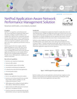 NetPod Application-Aware Network Performance Management Solution