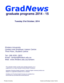 News graduate programs 2014 - 15 Tuesday 21st October, 2014