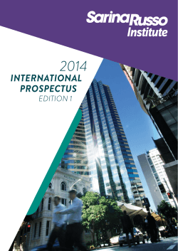 2014 INTERNATIONAL PROSPECTUS EDITION 1