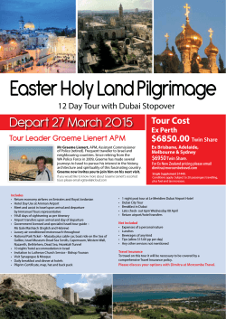 Depart 27 March 2015  Tour Cost $6850.00