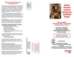 Better Process Control School for Acidified Foods