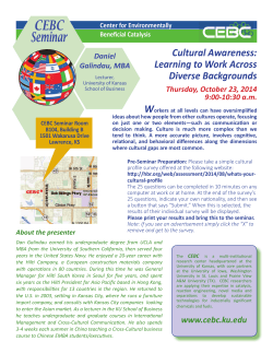 CEBC Seminar Cultural Awareness: Learning to Work Across