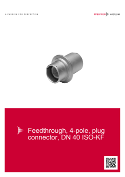 Feedthrough, 4-pole, plug connector, DN 40 ISO-KF