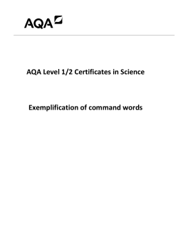 AQA Level 1/2 Certificates in Science  Exemplification of command words