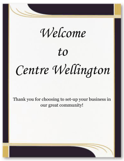 Welcome to Centre Wellington