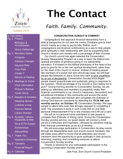 The Contact Faith. Family. Community.  October 2014